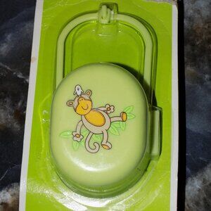 Especially For Baby Pacifier Keeper Holder Green w/ Monkey NEW